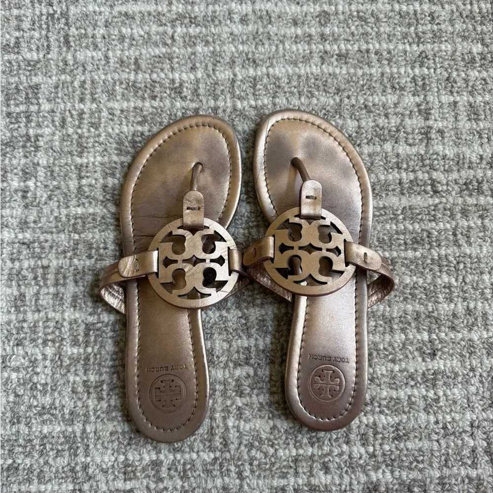 Tory Burch Rose Gold Miller Sandals - Picture 2 of 6